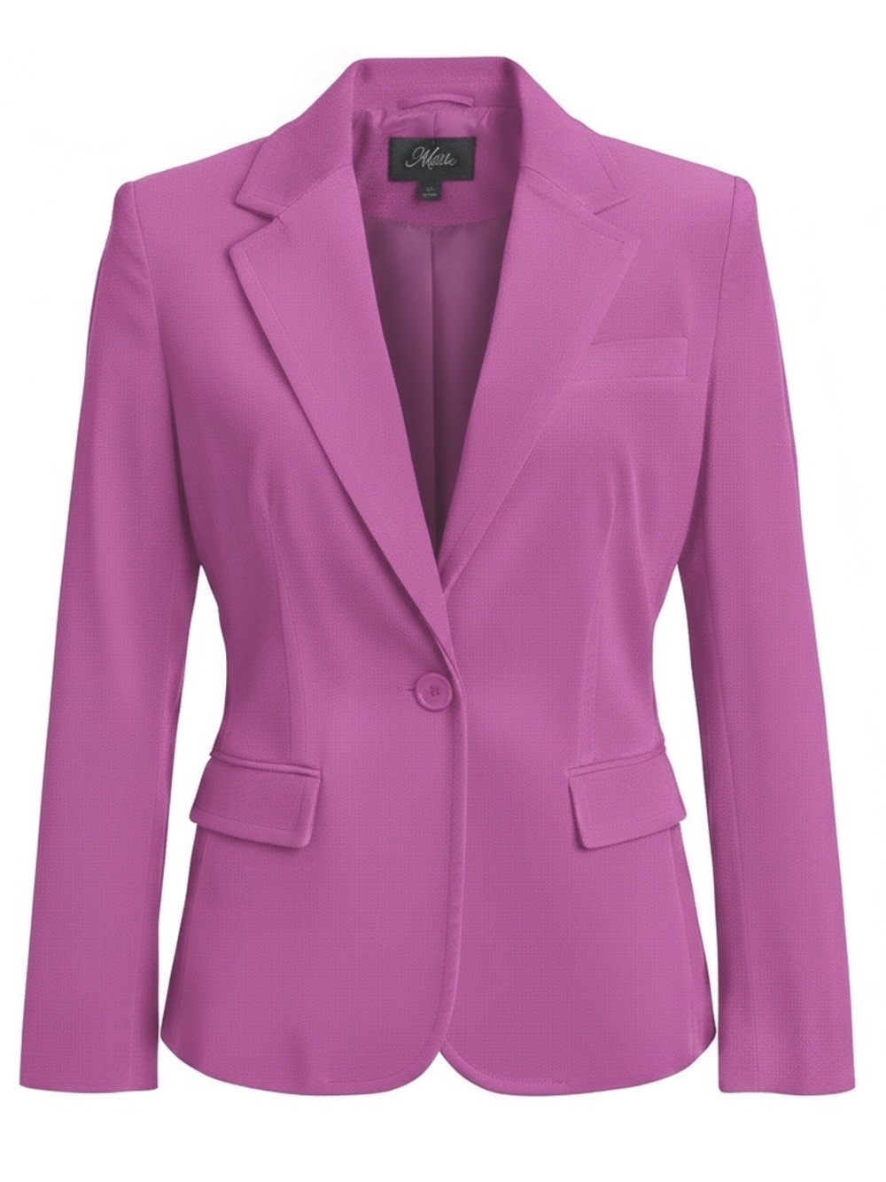 Motto Women Faux Suede Dark Fuschia 1 Button Tailored Blazer Notch Collar size 4